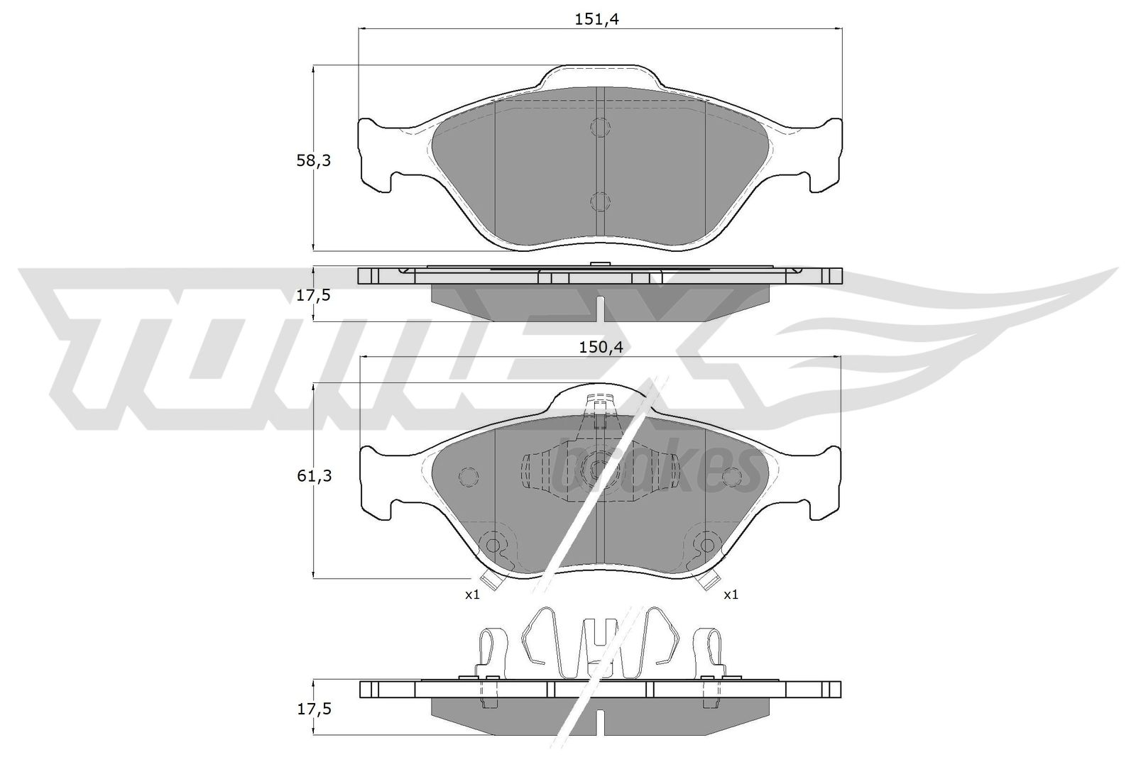Sada brzdových platničiek kotúčovej brzdy TOMEX Brakes